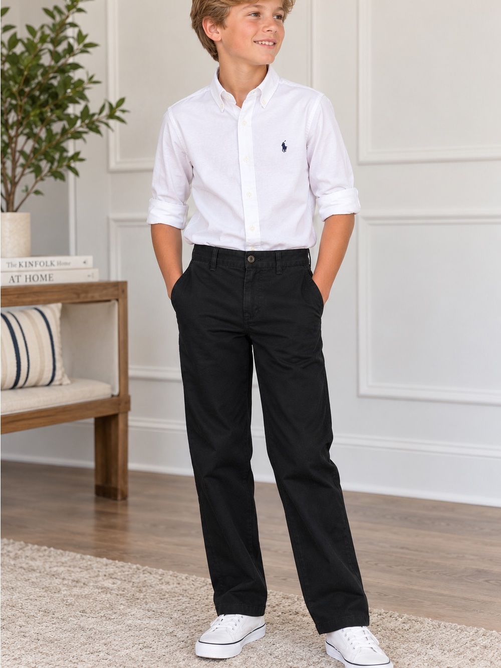 Polo Ralph Lauren Boys Size 8 Black Chino Dress Pants